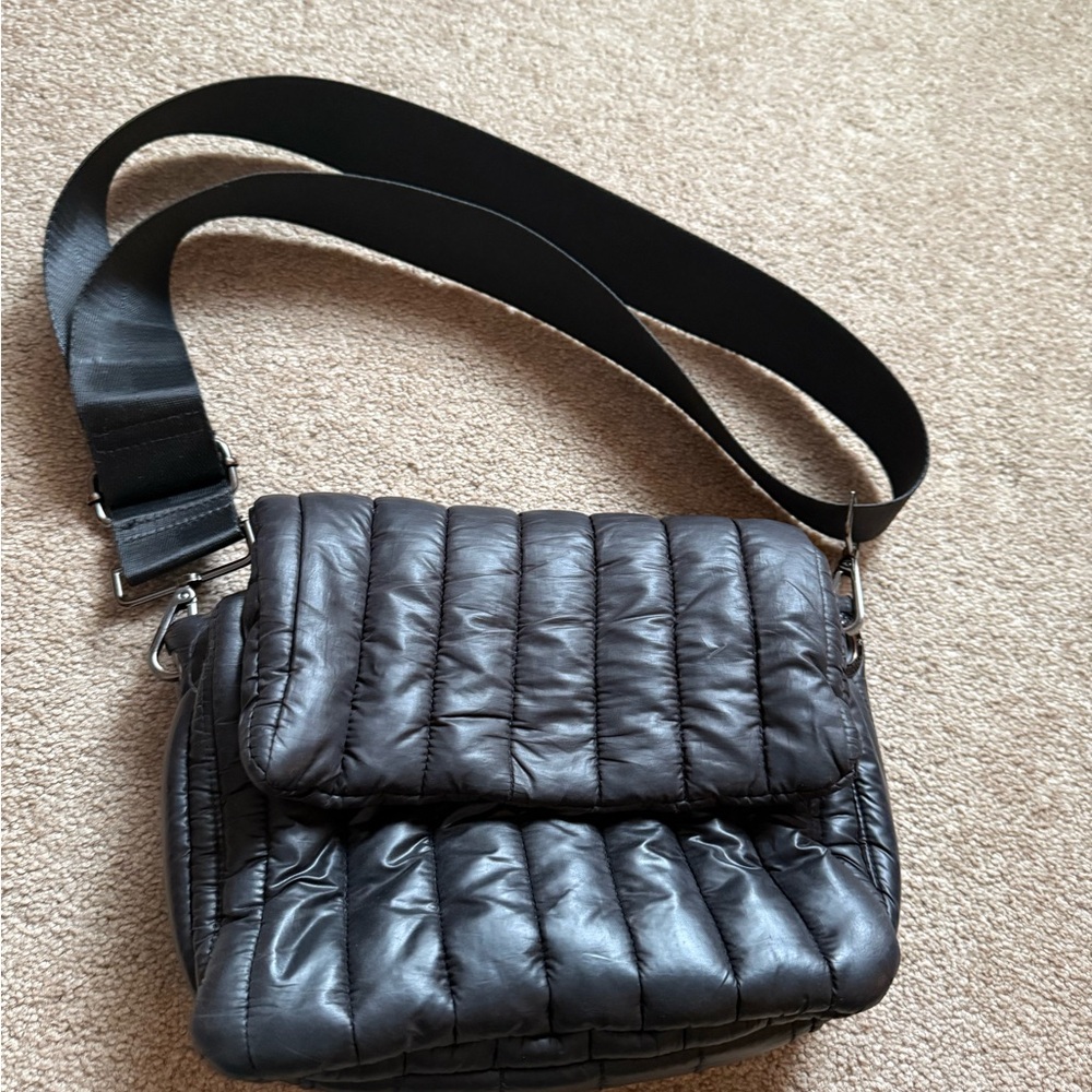 THINK ROYLN Black Quilted Crossbody Bag